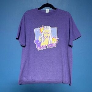 Jan Drag Queen T Shirt Men's Size Large Purple Crewneck Jansport RPDR Not‎ This